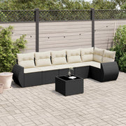 Loungeset 7-delig poly rattan zwart