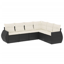 6-Delige Loungeset Met Kussens Poly Rattan Zwart