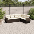 Loungeset 6-delig poly rattan bruin