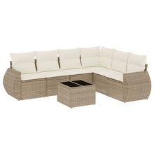 7-Delige Loungeset Met Kussens Poly Rattan Beige