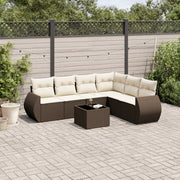 Loungeset 7-delig poly rattan bruin