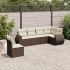 Loungeset poly rattan 6-delig bruin