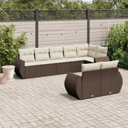Loungeset 8-delig poly rattan bruin
