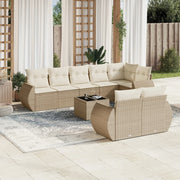 Loungeset 9-delig poly rattan beige