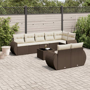 Loungeset 9-delig poly rattan bruin