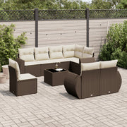 Loungeset 9-delig poly rattan bruin
