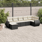 Loungeset 7-delig poly rattan zwart