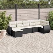 Loungeset 8-delig poly rattan zwart