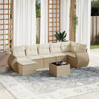 8-Delige Loungeset Met Kussens Poly Rattan Beige