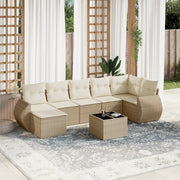 Loungeset 8-delig poly rattan beige