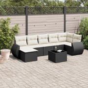 Loungeset 7-delig poly rattan zwart