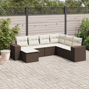 Loungeset 7-delig poly rattan bruin