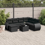 Loungeset 8-delig poly rattan zwart