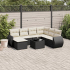 8-Delige Loungeset Met Kussens Poly Rattan Zwart