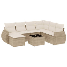 8-Delige Loungeset Met Kussens Poly Rattan Beige