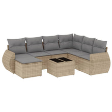 8-Delige Loungeset Met Kussens Poly Rattan Beige