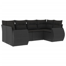 6-Delige Loungeset Met Kussens Poly Rattan Zwart