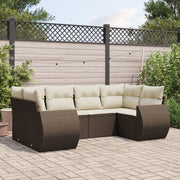 Loungeset 6-delig poly rattan bruin