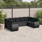 9-Delige Loungeset Met Kussens Poly Rattan Zwart