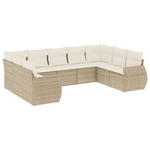 9-Delige Loungeset Met Kussens Poly Rattan Beige