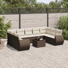 Loungeset 10-delig poly rattan bruin
