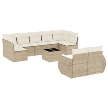 10-Delige Loungeset Met Kussens Poly Rattan Beige