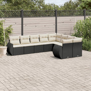 Loungeset 9-delig poly rattan zwart