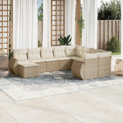 Loungeset 10-delig poly rattan beige