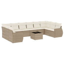 11-Delige Tuinset Met Kussens Poly Rattan Beige