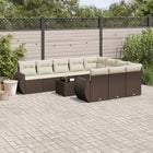 Loungeset 11-delig poly rattan bruin