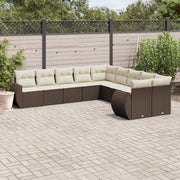 Loungeset 10-delig poly rattan bruin