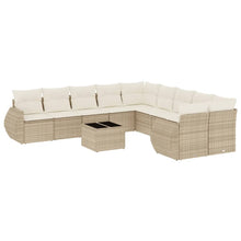11-Delige Tuinset Met Kussens Poly Rattan Beige