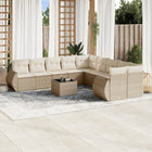 11-Delige Tuinset Met Kussens Poly Rattan Beige