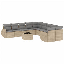 11-Delige Tuinset Met Kussens Poly Rattan Beige