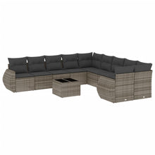 11-Delige Loungeset Met Kussens Poly Rattan Grijs