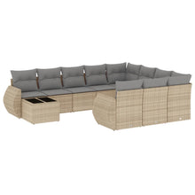 11-Delige Tuinset Met Kussens Poly Rattan Beige