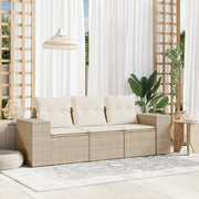 Loungeset 3-delig poly rattan beige