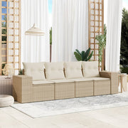 Loungeset 4-delig poly rattan beige