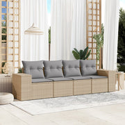 Loungeset 4-delig poly rattan beige