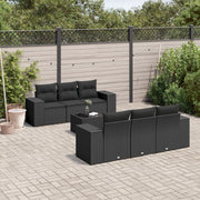 Loungeset 7-delig poly rattan zwart