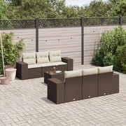 Loungeset 7-delig poly rattan bruin
