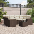 Loungeset 7-delig poly rattan bruin met opbergruimte