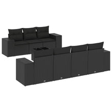 8-Delige Loungeset Met Kussens Poly Rattan Zwart