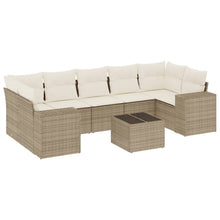 8-Delige Loungeset Met Kussens Poly Rattan Beige