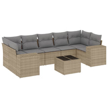 8-Delige Loungeset Met Kussens Poly Rattan Beige