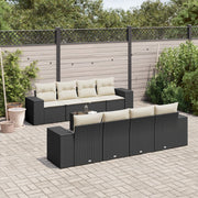Loungeset 9-delig poly rattan zwart