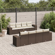 Loungeset 9-delig poly rattan bruin