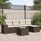 Loungeset 6-delig poly rattan bruin
