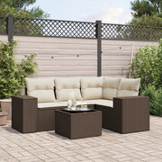 Loungeset 5-delig poly rattan bruin