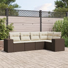 Loungeset 5-delig poly rattan bruin